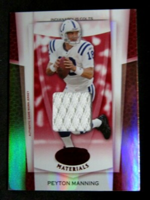 Peyton Manning 2007 Leaf Certified REFRACTOR GU White Jersey Patch#75/100!Colts