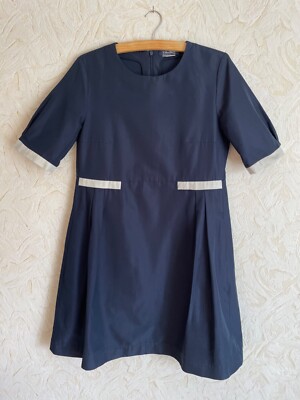 knee length dresses for ladies Boden Women's Lavinia Button Shift Dress in Blue