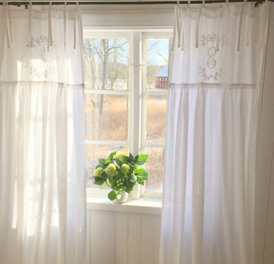 OFFWHITE Vorhang CRYSTAL NY Gardinen Schals 70x250 cm 2 Stück Bandaufhängung Vor