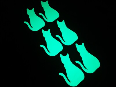 Im Dunkeln leuchtende Katze (Medium) Aufkleber abziehen und kleben Lichtschalter Decals