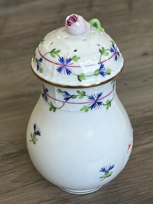 Herend Blue Garland Sugar Shaker Rose Floral Design Hand Painted Hungary
