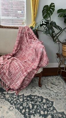 DKNY Chenille Tweed in a geometric Throw Blanket  50'' X 60'' With Fringe