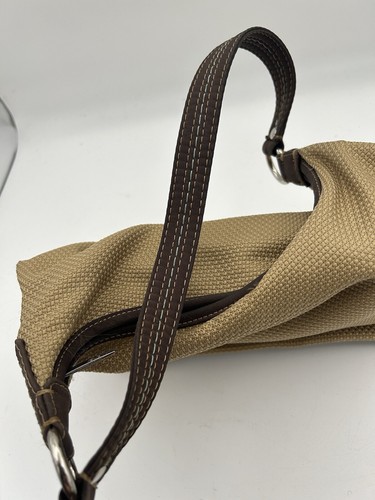 Women's The Sak Crochet Baguette Handbag Purse Brn Taupe Leather Strap - Picture 6 of 12