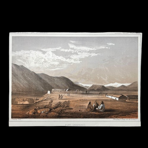 ca. 1855 - Original Colored Lithograph - FORT OKINAKANE - John Mix Stanley - Picture 3 of 3