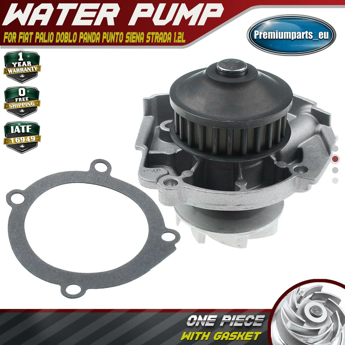 Water Pump fits FIAT PANDA 1.1 1.2 1.4 2003 on Coolant NAPA 1535462 Water Pump fits FIAT PANDA 1.1 1.2 1.4 2003 on Coolant NAPA 1535462
