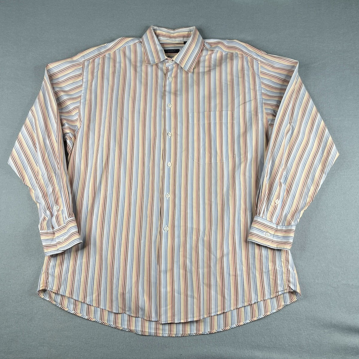 BURBERRY LONDON / 長袖シャツ/XL/コットン/BRW/総柄 Burberry London Shirt XL Colorful Striped Button Up Long Sleeve
