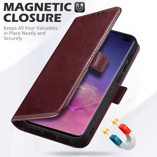 Für Samsung Galaxy S10/S10e/S10+ Flip Leder Wallet Case Hülle mit Hartglas - Bild 6 von 24