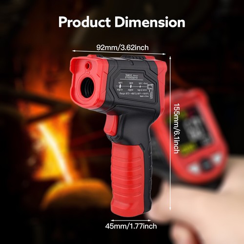 IR Thermometer Infrarot Pyrometer Laser LCD 12:1 Temperatur bis 880°C Messgerät~ - Bild 2 von 12