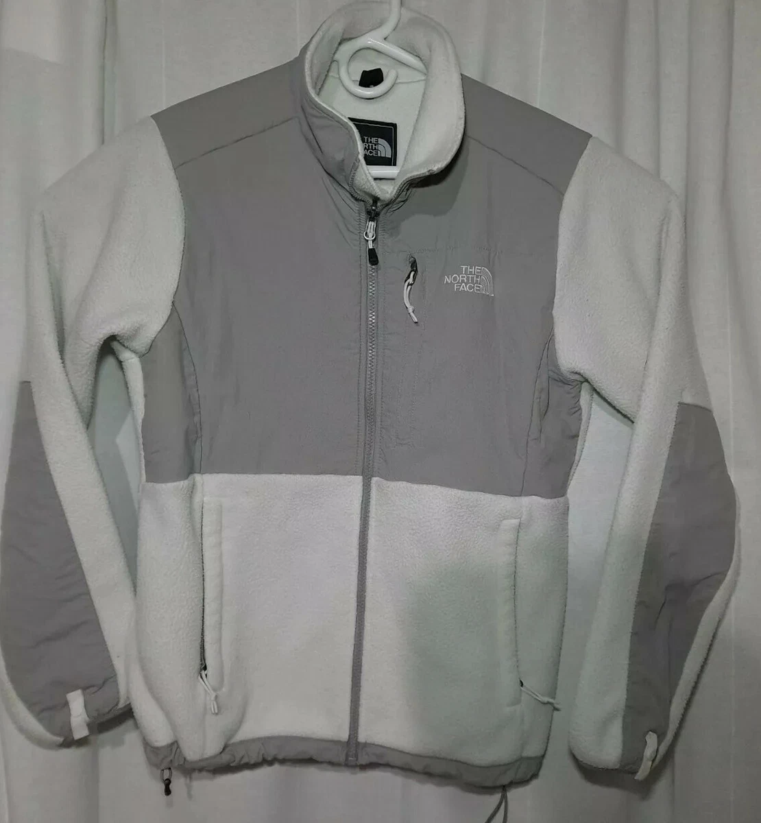 The North Face Womens Denali Fleece Jacket Size Medium White And Gray