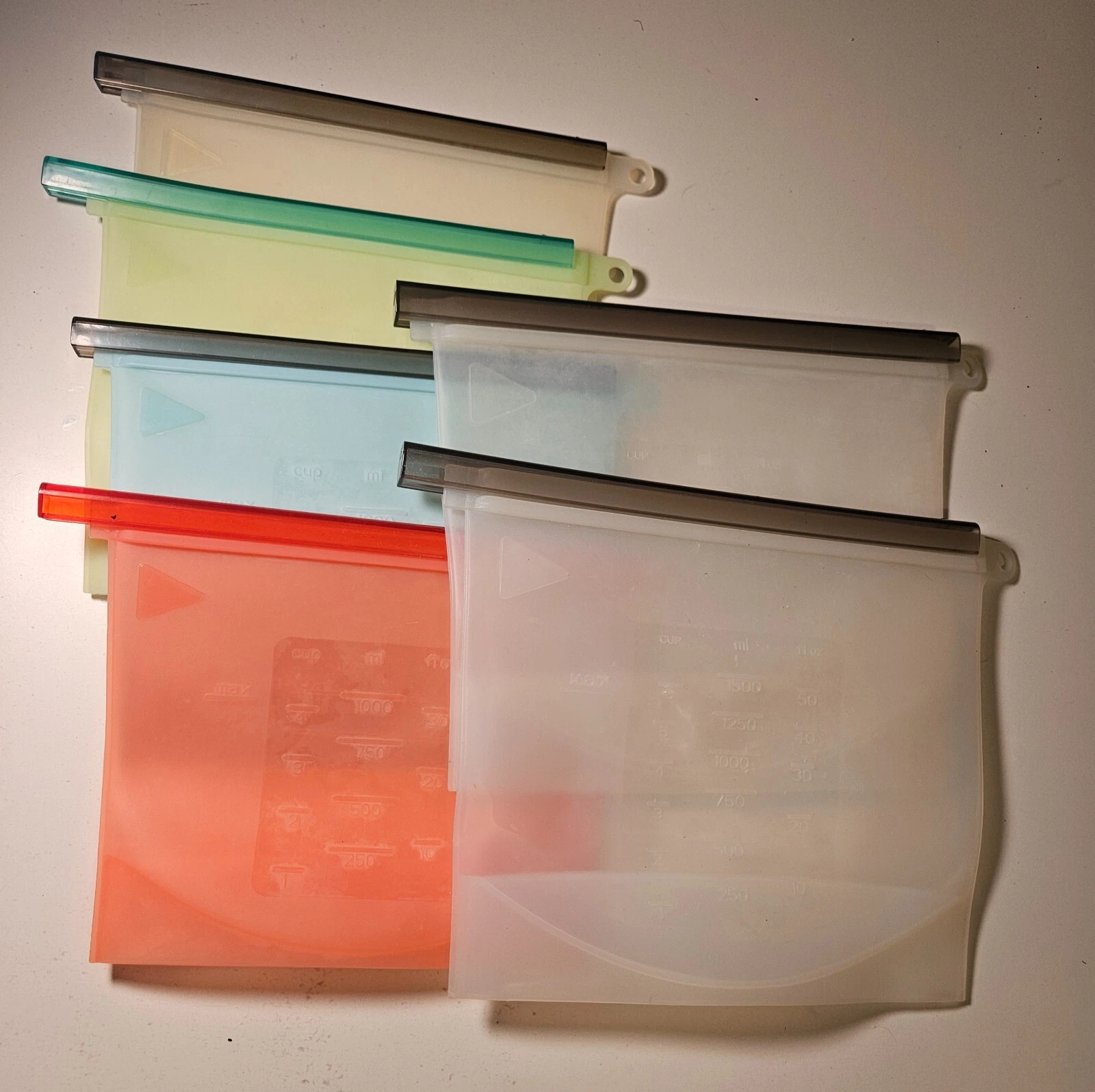 food storage bags, heavy duty silicone, sliding closure 6 bags
Opens in a new window or tab