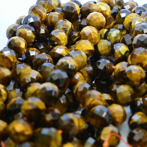 Cuentas facetadas de ojo de tigre - 6 tallas - cuerda completa, por Pearls Direct UK - Imagen 9 de 15