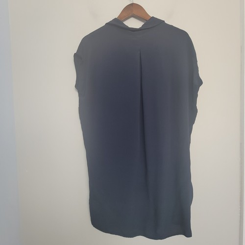 NWT AllSaints Womens S Via Dress Short Sleeve Lined Flaw Snap Strap Mystic Blue - Picture 2 of 8