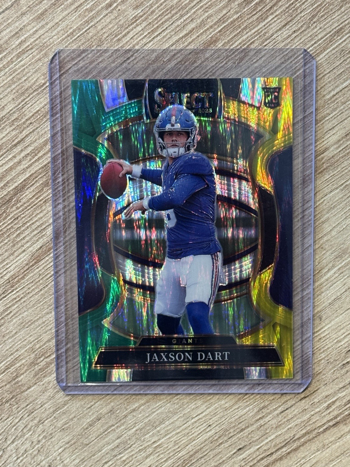 2025 Panini Select Jaxson Dart Concourse Green & Yellow Shock Prizm RC #93