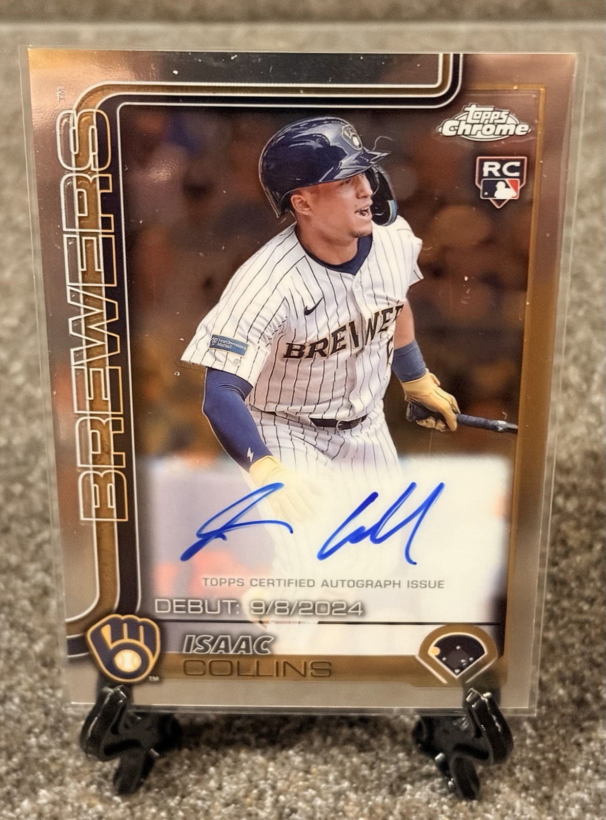 2025 Topps Chrome - Rookie Autographs Isaac Collins #RA-IC (AU, RC)