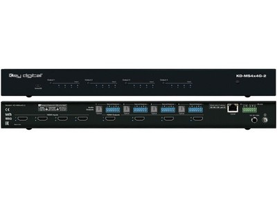 KD-MS4x4G-2 4x4 4K 18G HDMI Matrix Switch with Independent Audio Routing