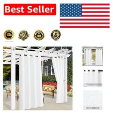 Waterproof Outdoor Curtains - 55x108 inches, Room Darkening 2 Panels Set