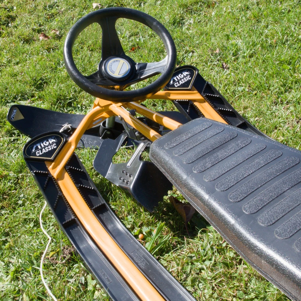 STIGA Snow Racer Classic Lenkschlitten mit Bremse aus 1990er - Lenkrodel Lenkbob - Bild 3 von 4