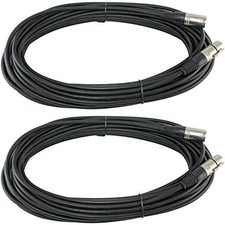 2 Pack 50 Foot FT 3 Pin XLR Mic Microphone Cable Male to Female Balanced Sh...