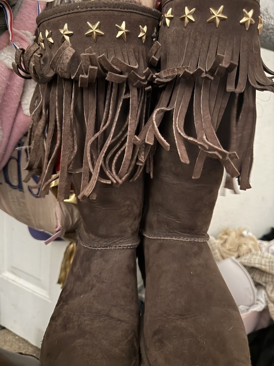 UGG&JIMMY CHOO アグ&ジミーチュウコラボ ブラウン ムートンブーツ 中古・古着通販】UGG (アグ) JIMMY CHOO (ジミーチュウ) スタッズ