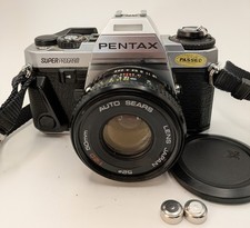 Pentax Super Program 35mm SLR Film Camera Sears 50mm f2.0 Lens w Battery, Tested