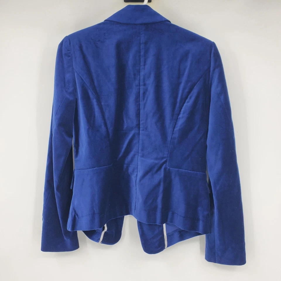 Blazer Traje Chaqueta 4 Casa Blanca Mercado Azul Terciopelo Plateado Botón Único Foto 2 de 4