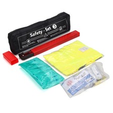 3in1 Erste Hilfe Verbandtasche SCHWARZ MHD 03.2030 + Warnweste GELB Warndreieck