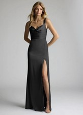 NWT Azazie Elida Black Bridesmaid Dress Regular Size A2