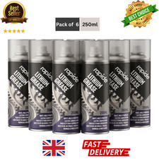 6X Lithium Grease Spray Rapide White Multi Purpose Protects & Lubricates 250ml