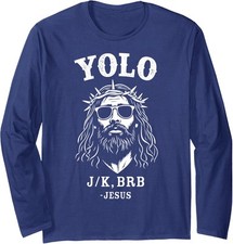 Funny Yolo Jesus for Christian Easter Cool Happy East Long Sleeve Tshirt
