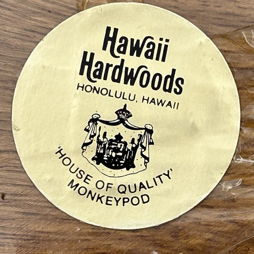Vtg Monkey Pod Mini Wood Bowl Set Trays Spoons Hand Carved Tiki Luau Party New - Picture 5 of 10