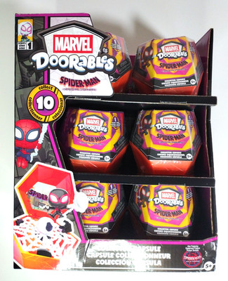Marvel Doorables Spider-Man Across the Spider-verse Capsules 12pc Lot + Display