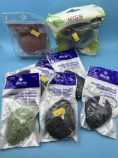 Lot of 8 Charcoal Red Clay Green Tea Konjac Facial Sponge Kiss Diane NK NOS C107