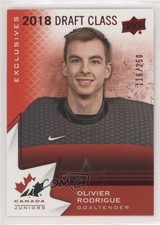 2020 Team Canada Juniors 2018 Draft Class Exclusives /250 Olivier Rodrigue z6b