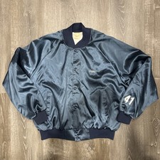 AUBURN Sportswear Satin Varsity Jacket Bomber Made in USA 2XL Vintage