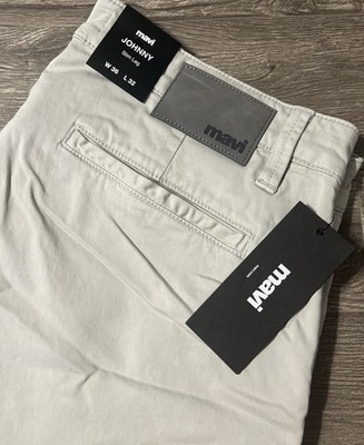 Mavi Johnny Slim Leg Mercury Twill Light Gray Canvas Pants Size 36x32 New W/Tags