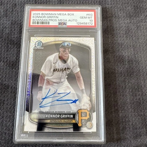 2025 Bowman Mega Box Konnor Griffin Mega Auto Psa 10 Pittsburgh Pirates