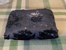 black sheer scarf 42" X 42" with floral pattern very good condition