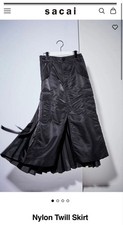 sacai Nylon Twill Pleated Skirt Black M Women's Fashion Stylish New