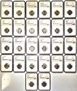 Jefferson Nickel 26 Coin Set 1941 to 1968 All NGC Certified Most are MS 66