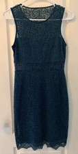 Express Women's Sleeveless Lace Dress With See Through Midriff Size XS