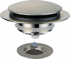 Brushed Bathtub Drain Stopper,Universal Pop Up Bath Drain, Hidrop Tip Toe Tub Dr