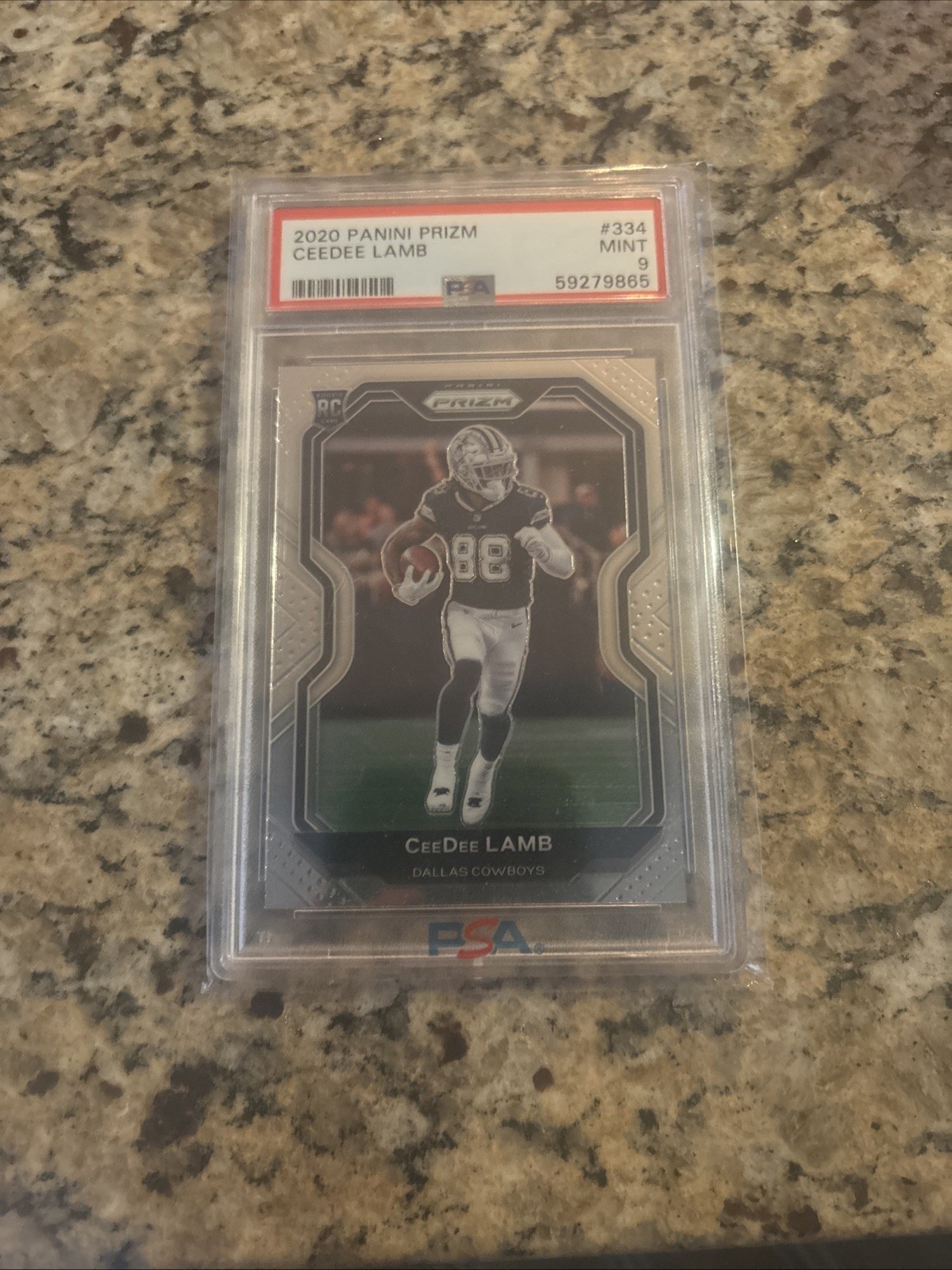 2020 Panini Prizm #334 CeeDee Lamb Dallas Cowboys RC Rookie PSA 9 MINT