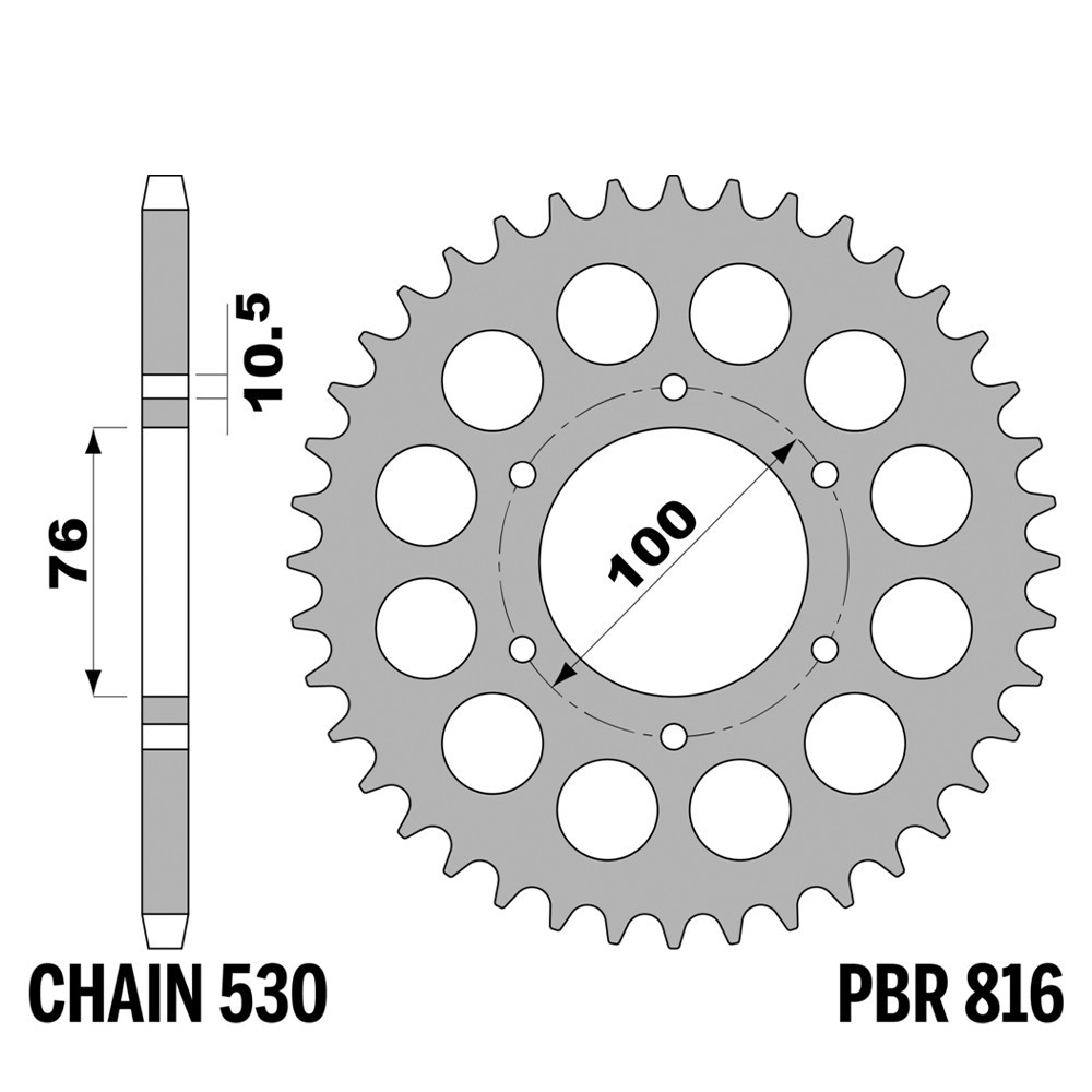 Pignon arrière PBR en acier haute résistance Suzuki GS 550