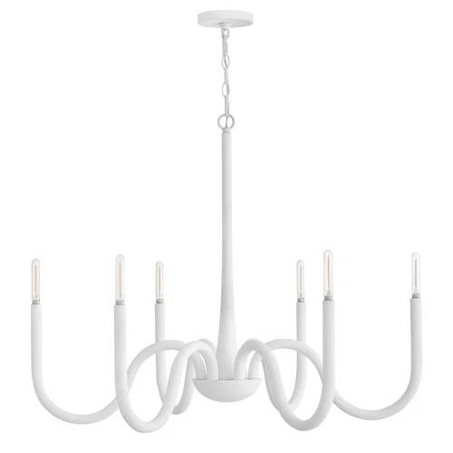 Hinkley Lighting 45016 Maris 6 Light 36"W Taper Candle Style - Textured Plaster - Picture 5 of 5