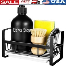 Stainless Steel Kitchen Sink Organizer Caddy Wall Mount Countertop Storage Rack