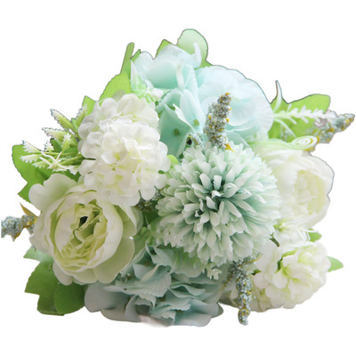 Handmade Nordic Silk Flower Bouquet with Peony Hydrangea for Decoration