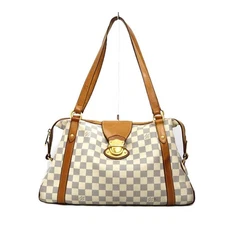 Louis Vuitton Stresa PM N42220 Damier Azur Leather Bag Gold Hardware #KN1150