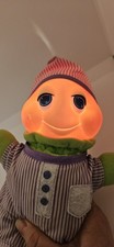 VTG Glo Glow Worm Plush Light Up Toy In Pajamas Night Shirt 1985 Hasbro No Sound