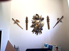 ROMAN GLADIATOR METAL HANGING PLAQUES  WITH 2 S4WORDS, 5 PIECES IN ALL 3D LARGE — photo 2