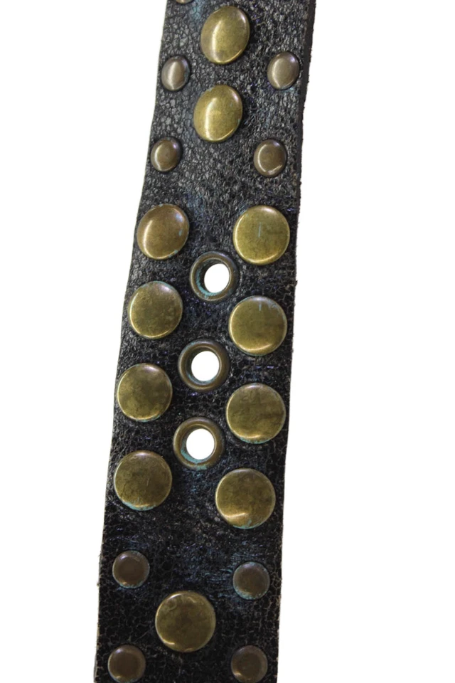 Cinturón Leatherock Mujer Cuero Tachonado Detalle Deslustrado Look Marrón Talla 34" Foto 3 de 4